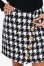 Balmain Black/White Tweed Houndstooth Mini Skirt Size 42