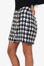 Balmain Black/White Tweed Houndstooth Mini Skirt Size 42