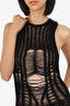 Dion Lee Black Distressed Knit Tank Top Size L