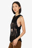 Dion Lee Black Distressed Knit Tank Top Size L