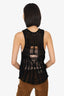 Dion Lee Black Distressed Knit Tank Top Size L