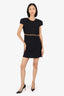 Versace Black Woven Chain Link Dress Size 44