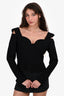 Magda Butrym Black Wool Off the Shoulder Top Size 42