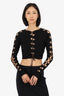 Monse Black Lace-up Detail Cropped Sweater Size L