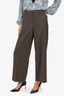 Akris Punto Brown Wool Wide Leg Trousers Size 6
