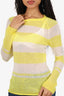 Filippa K White/Yellow Striped Mohair Sweater Size S