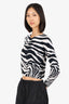 Dolce & Gabbana Black/White Zebra Print Long Sleeve Top Size 40