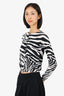 Dolce & Gabbana Black/White Zebra Print Cardigan Size 40
