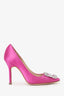 Manolo Blahnik Pink Satin Hangisi Heels Size 36