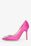 Manolo Blahnik Pink Satin Hangisi Heels Size 36