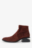 Alexander Wang Burgundy Suede Ankle Boots Size 39.5