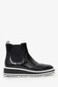 Prada Black Patent Leather Brogue Ankle Boots Size 39