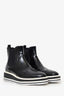 Prada Black Patent Leather Brogue Ankle Boots Size 39