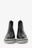 Prada Black Patent Leather Brogue Ankle Boots Size 39