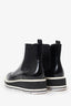 Prada Black Patent Leather Brogue Ankle Boots Size 39