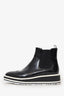 Prada Black Patent Leather Brogue Ankle Boots Size 39