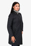 Salvatore Ferragamo Black Nylon Quilted Collared Button Down Jacket Size 40