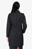 Salvatore Ferragamo Black Nylon Quilted Collared Button Down Jacket Size 40