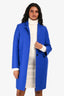 Harris Wharf London Blue Wool Long Coat Size IT 40