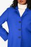 Harris Wharf London Blue Wool Long Coat Size IT 40