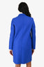 Harris Wharf London Blue Wool Long Coat Size IT 40