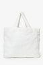 Prada White Terry Cloth Logo Tote Bag