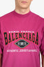 Balenciaga Pink Cotton Logo Oversized T-Shirt Size L