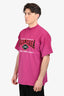 Balenciaga Pink Cotton Logo Oversized T-Shirt Size L