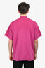 Balenciaga Pink Cotton Logo Oversized T-Shirt Size L