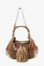 Gucci Brown Python Medium Indy Top Handle Hobo With Strap