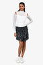 Isabel Marant Étoile Black/Purple Printed Ruffle Skirt Size 40