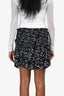 Isabel Marant Étoile Black/Purple Printed Ruffle Skirt Size 40