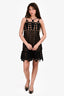 Self Portrait Black/Beige Lace Mini Dress Size 6