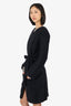 Diane von Furstenberg Black Wool/Mohair Belted Coat Size M