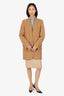 Stella McCartney Brown Wool Blend Button Front Mid-Length Coat Size 42