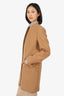 Stella McCartney Brown Wool Blend Button Front Mid-Length Coat Size 42