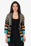 M Missoni Black/Multicolour Striped Belted Knit Cardigan Size 6