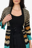 M Missoni Black/Multicolour Striped Belted Knit Cardigan Size 6