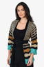 M Missoni Black/Multicolour Striped Belted Knit Cardigan Size 6