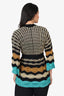 M Missoni Black/Multicolour Striped Belted Knit Cardigan Size 6