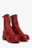 Guidi Red Leather PL2 Zip-Up Fitted Boots Size 37