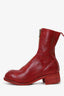 Guidi Red Leather PL2 Zip-Up Fitted Boots Size 37