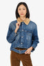 Golden Goose Blue Denim Faux-Fur Jacket Size S