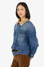Golden Goose Blue Denim Faux-Fur Jacket Size S
