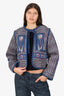 Sea New York Blue Valeria Quilted Patchwork Printed Jacket Size S