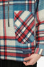 Welldone Blue/Red Wool Check Half-Zip Anorak Shirt Size 2 Mens