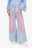 Pre-Loved Chanel™ 2024 Blue/Pink Denim Wide Leg Jeans Size 36