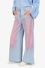 Pre-Loved Chanel™ 2024 Blue/Pink Denim Wide Leg Jeans Size 36
