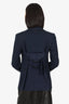 Sportmax Navy Buckled Single Breasted Blazer Size 6