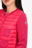 Moncler Pink Wool/Down Puffer 'Maglione Tricot Alla Coreana' Jacket Size XS